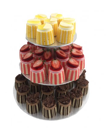 COCKTAIL GATEAUX (50 of) with 3 tier stand